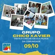Na segunda-feira (09/10) o Grupo de Assistência Chico Xavier visitou a Creche Escola Filhos da Comunidade.