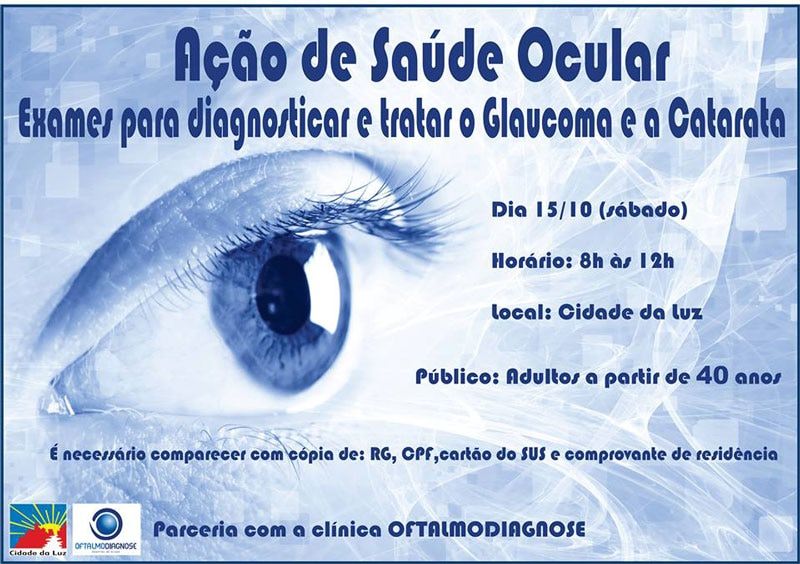 Exames oftalmológicos gratuitos na Cidade da Luz