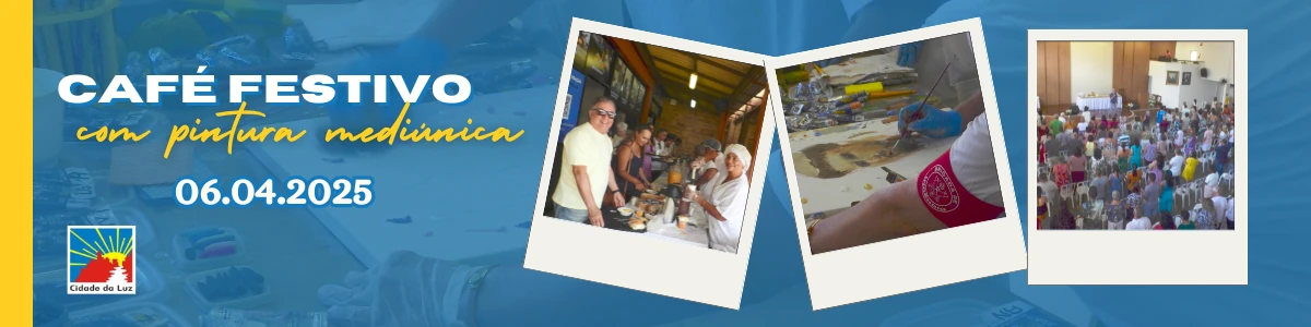 Café Festivo com pintura mediúnica 