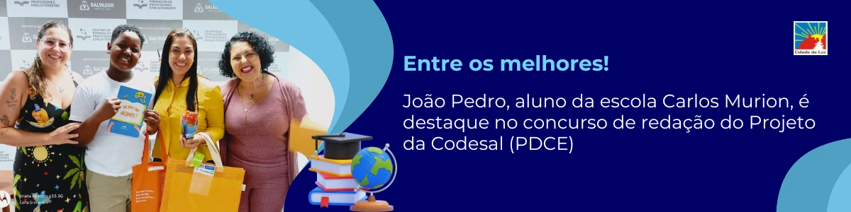 Aluno da escola Carlos Murion é destaque no concurso de redação do Projeto da Codesal (PDCE)